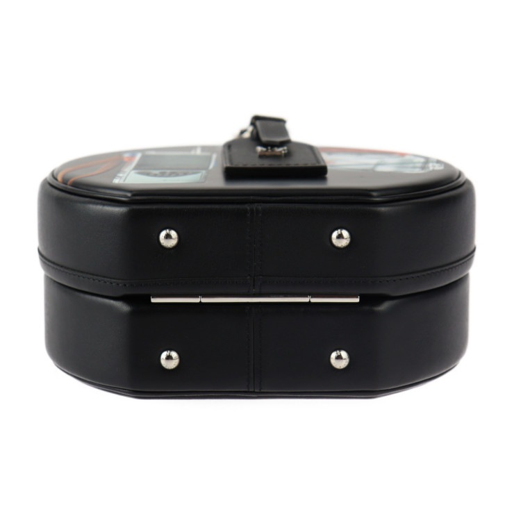 超美品 ルイ ヴィトン プティット ボワット シャポー ショルダーバッグ M43659 レザー ブラック プリント柄【本物保証】 超美品 ルイ ヴィトン プティット ボワット シャポー ショルダーバッグ M43659 レザー ブラック プリント柄【本物保証】