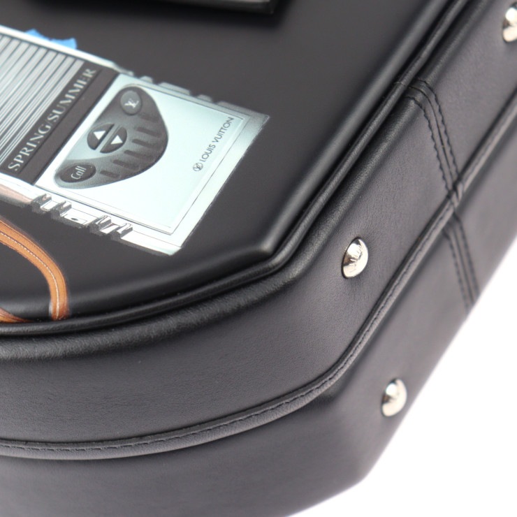 超美品 ルイ ヴィトン プティット ボワット シャポー ショルダーバッグ M43659 レザー ブラック プリント柄【本物保証】 超美品 ルイ ヴィトン プティット ボワット シャポー ショルダーバッグ M43659 レザー ブラック プリント柄【本物保証】