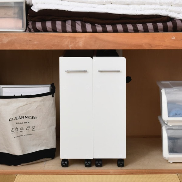 押入れ 収納ラック キャスター付 本棚 2台セット スリム 奥行78cm 押入れ収納 収納 ラック 棚 押し入れ キャスター 押し入れ収納 隙間収納 すきま 木製 隙間ラック 薄型 本収納