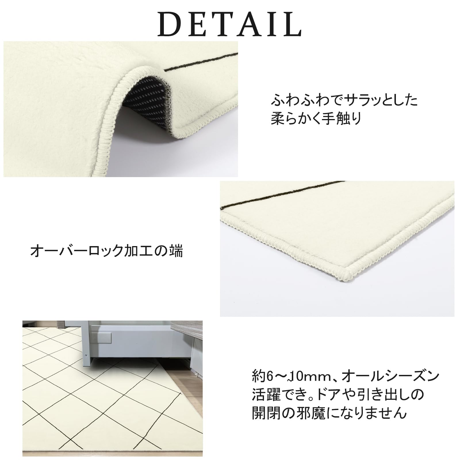 HAOCOO カーペット 洗える 120х160cm 北欧風 ラグ ホットカーペット対応 幾何学柄 約1.5畳 ふわふわ 滑り止め 防音 抗菌防臭 リビング ダイニング ラグマット オールシーズン適用