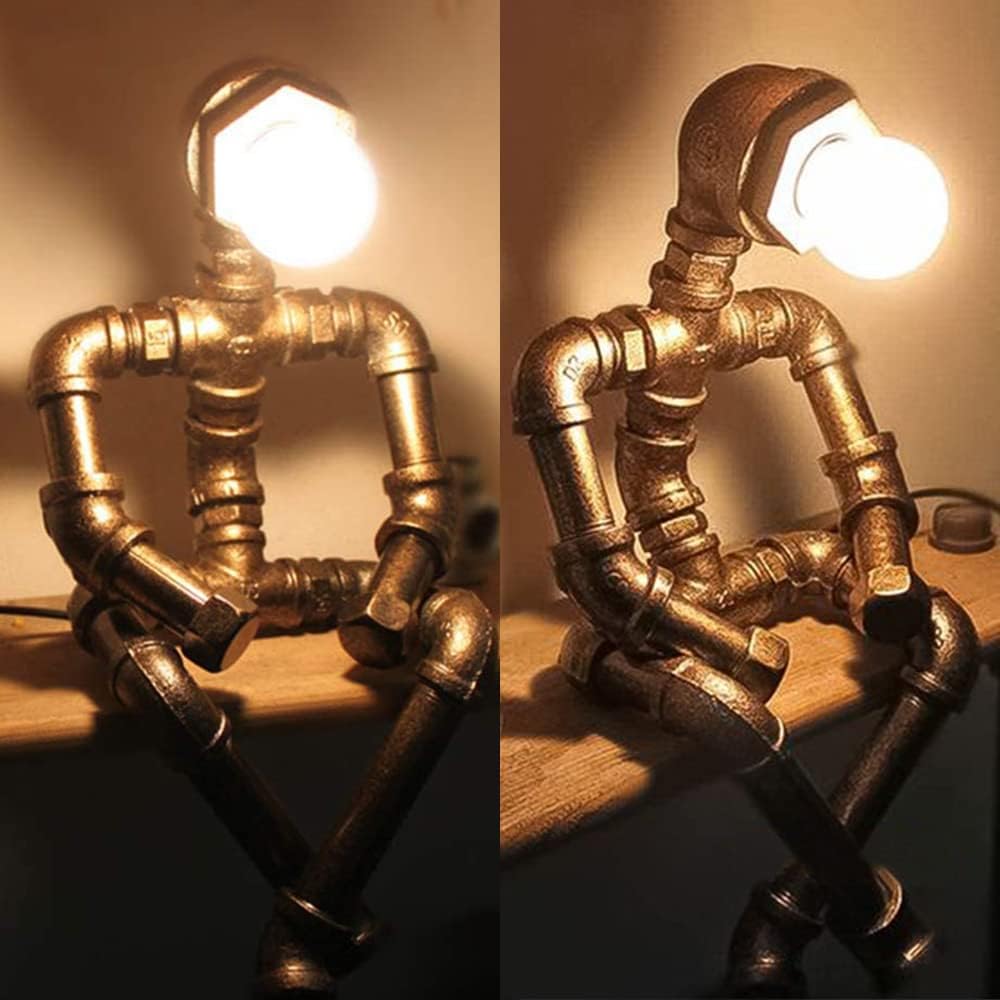 ALLUCK インダストリアル テーブルランプ レトロ デスクランプ 北欧風 工業 卓上ライト ロボットスタンドライト おしゃれ ベッドサイドライト 卓上読書灯 雰囲気作り 間接照明 読書/寝室/仕事