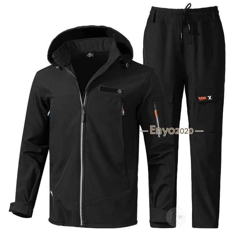 防寒 ウインドブレーカー 上下 メンズ ジャケット パンツ 上下セット セットアップ 裏起毛 暖かい スポーツ キャンプ 釣り 秋冬