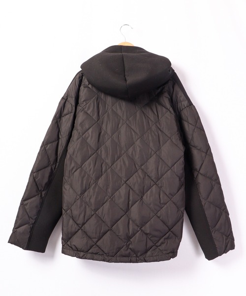 ダウン ダウンジャケット a.n.l ダンボールニット切り替え ダウンジャケット レディース