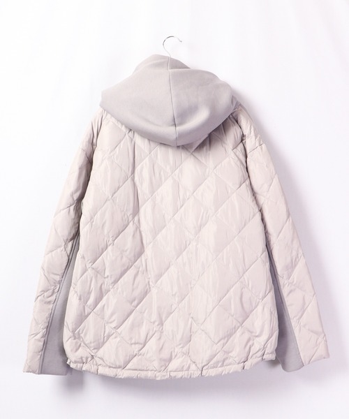 ダウン ダウンジャケット a.n.l ダンボールニット切り替え ダウンジャケット レディース