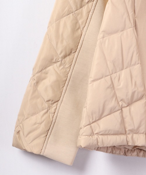 ダウン ダウンジャケット a.n.l ダンボールニット切り替え ダウンジャケット レディース