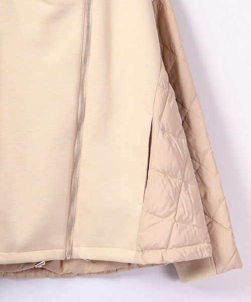 ダウン ダウンジャケット a.n.l ダンボールニット切り替え ダウンジャケット レディース