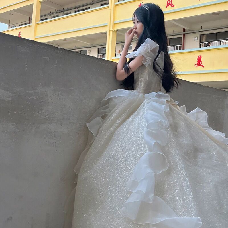 【2枚購入で 3oo円OFF！】ドレス 2025 青沙妖精ホストパフスカートボーカルアーツ試験大人ドレス