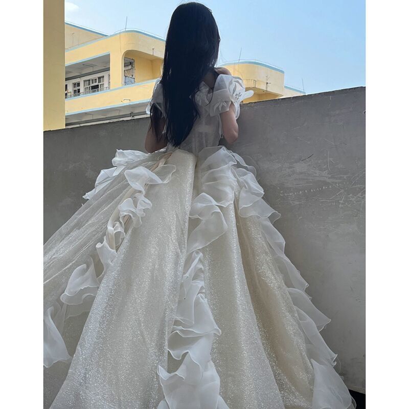 【2枚購入で 3oo円OFF！】ドレス 2025 青沙妖精ホストパフスカートボーカルアーツ試験大人ドレス