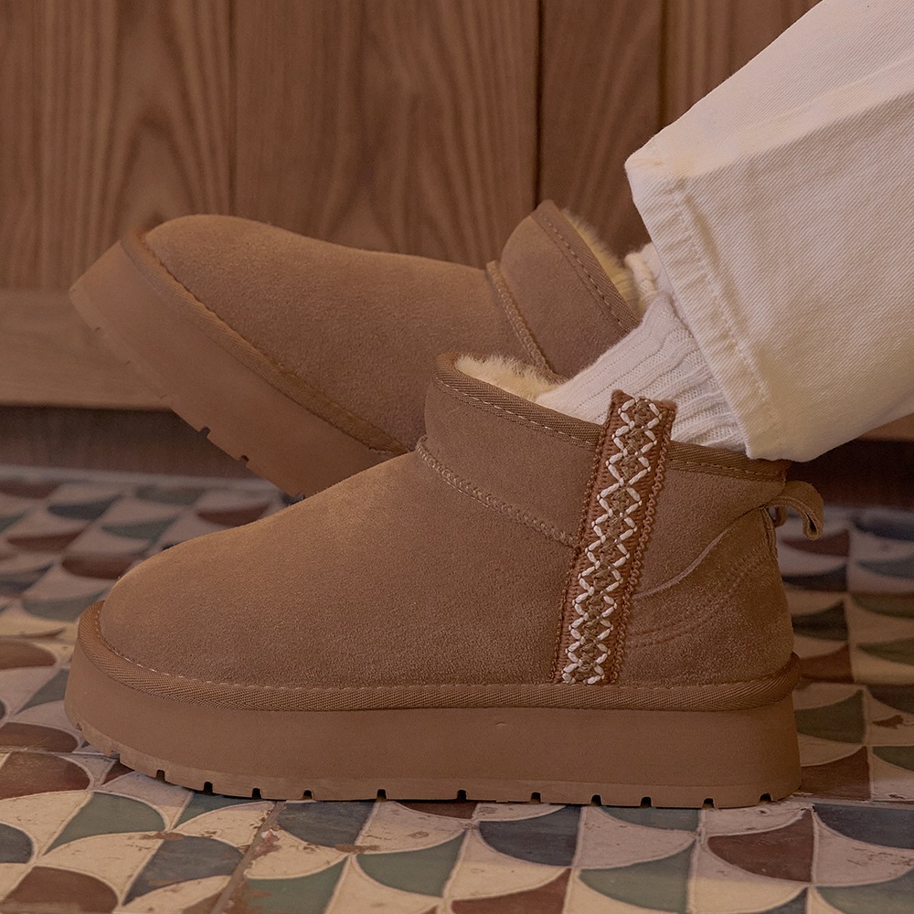 Zia_B0150 ジア牛革ムートンファー防寒ブーツ [2色展開]