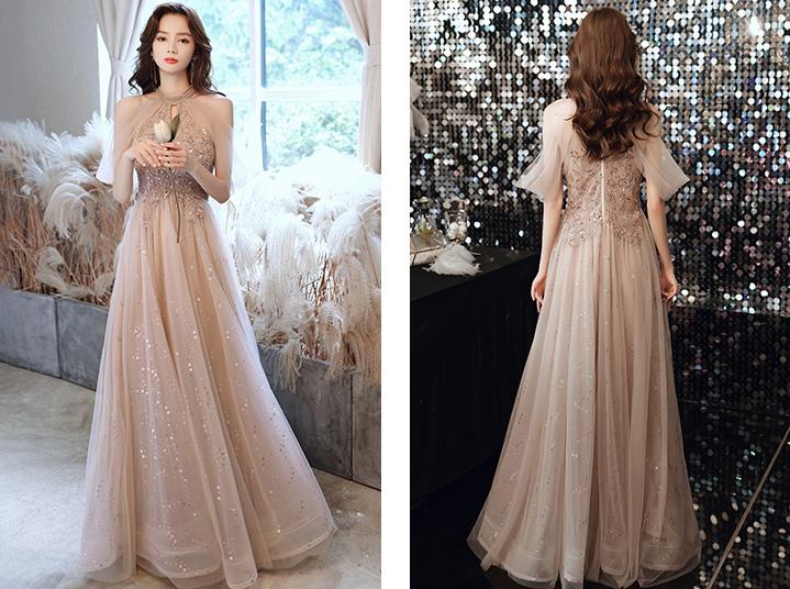 シャンパン マキシ丈ロング丈　ロングドレス　スカート 二次会ドレス フォーマルドレス　春 夏 秋 冬 パーティドレス 二次会 2次会 レース 成人式 同窓会 謝恩会 大学生 服装 入学式 卒業式