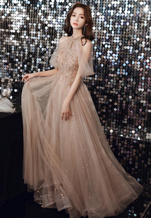 シャンパン マキシ丈ロング丈　ロングドレス　スカート 二次会ドレス フォーマルドレス　春 夏 秋 冬 パーティドレス 二次会 2次会 レース 成人式 同窓会 謝恩会 大学生 服装 入学式 卒業式