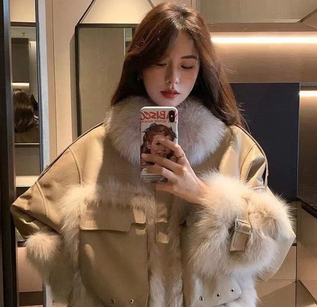 【国内発送 急速出荷】2023秋 冬新作レディース皮ジャンパー毛皮アウターショット丈-62