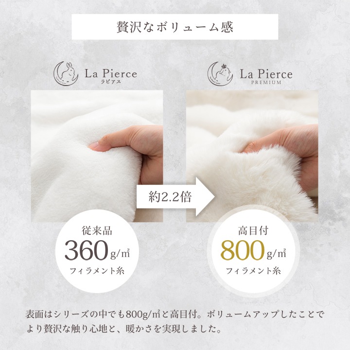 2枚合わせ毛布 フェイクファー 100x140cm ラピアスプレミアム ふわふわ 高ボリューム