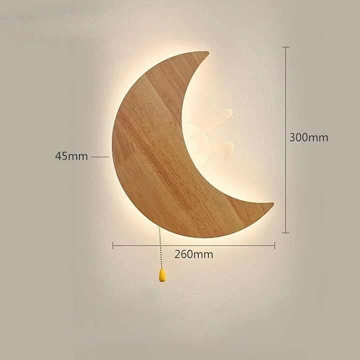 Sakura ブラケットライト 月型 うさぎ 壁掛け付き ウォールランプ 子ども部屋ライト 可愛い スイッチ付き LED 間接照明( WAI-0675)