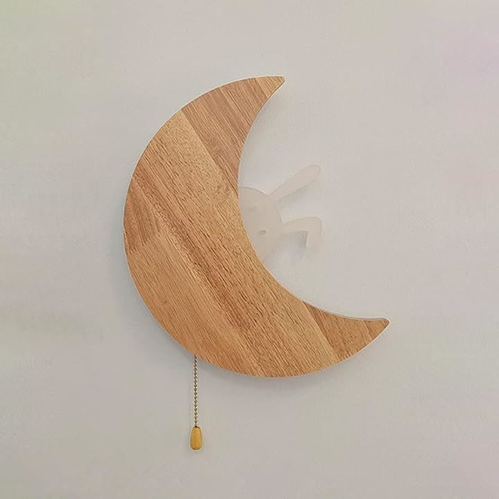 Sakura ブラケットライト 月型 うさぎ 壁掛け付き ウォールランプ 子ども部屋ライト 可愛い スイッチ付き LED 間接照明( WAI-0675)