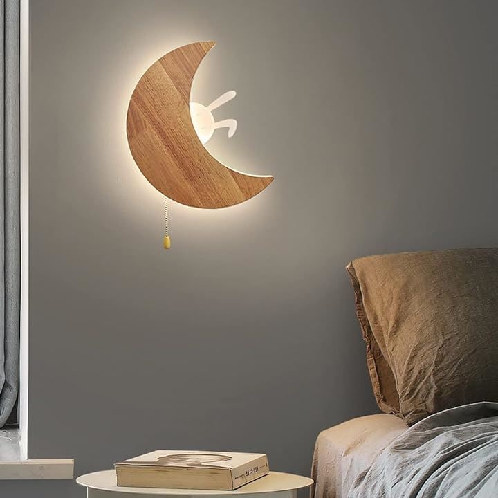 Sakura ブラケットライト 月型 うさぎ 壁掛け付き ウォールランプ 子ども部屋ライト 可愛い スイッチ付き LED 間接照明( WAI-0675)