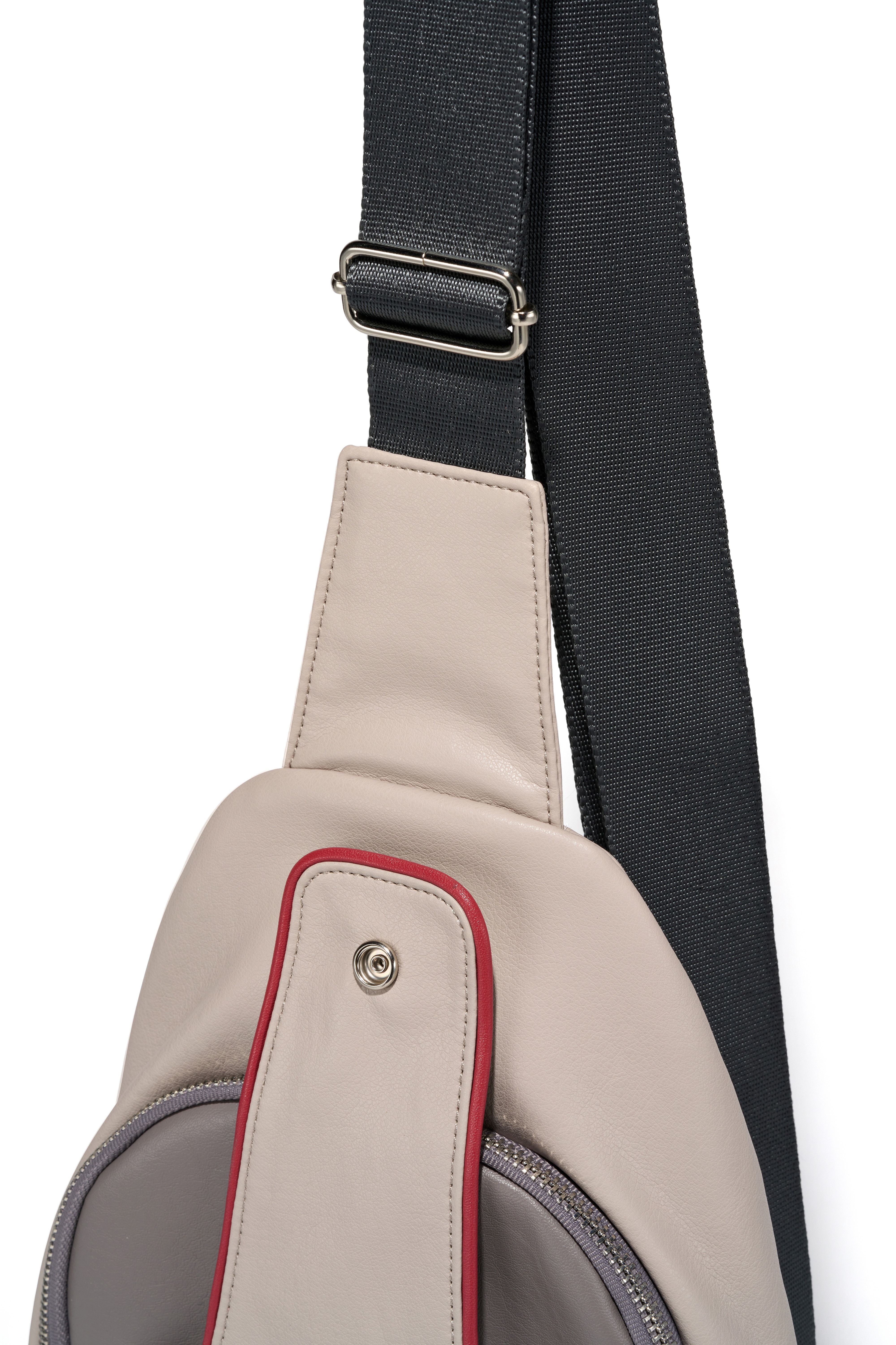 ショルダーバッグ・ポシェット MISCHIEF FOLDABLE LEATHER SLING BAG PINK BEIGE/PURPLE GREY MISCHIEF】 FOLDABLE LEATHER SLING BAG : PINK BEIGE/PURPLE