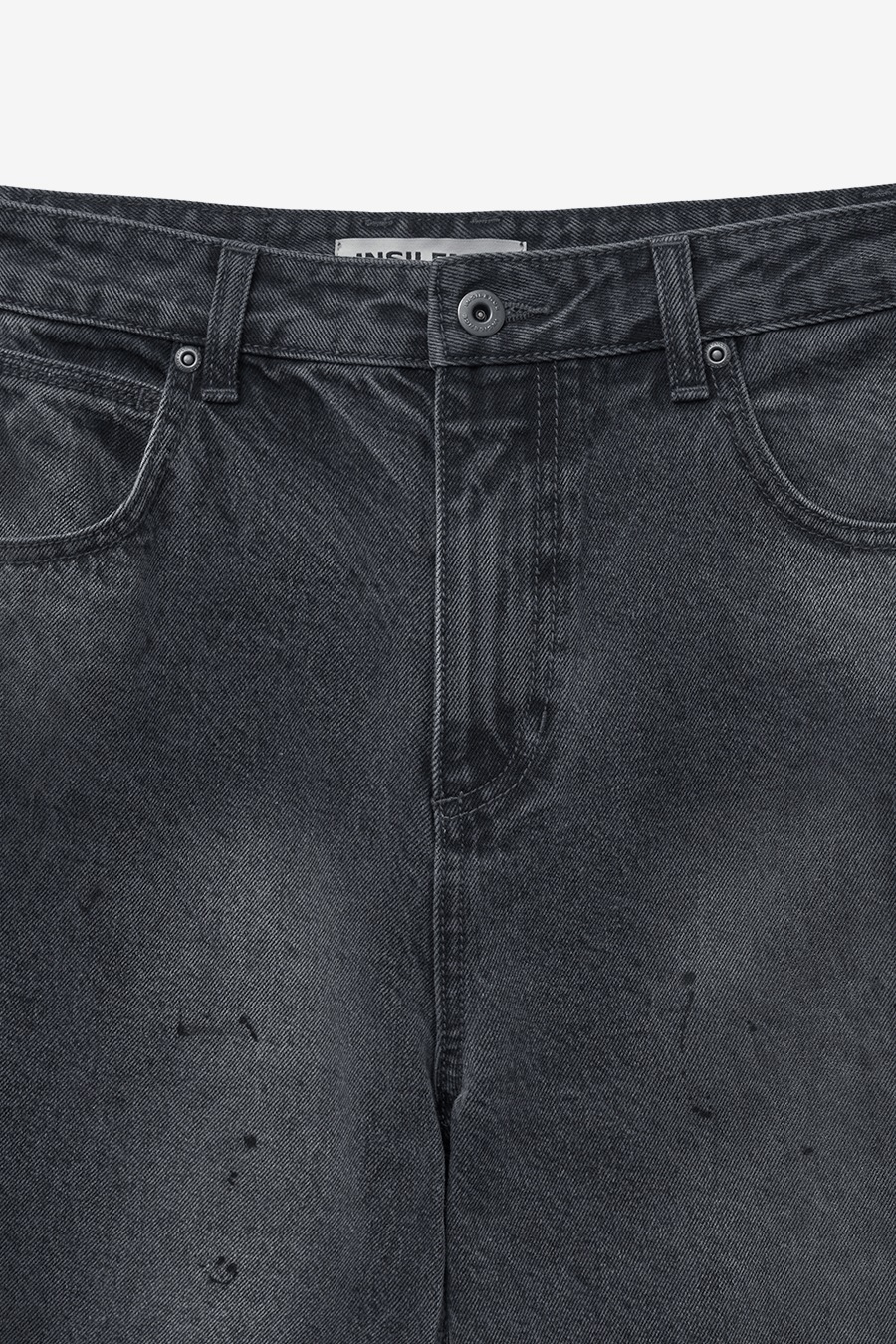 【INSILENCE】 DESTROYED PAINTED DENIM PANTS : BLACK 【INSILENCE】 DESTROYED PAINTED DENIM PANTS : BLACK