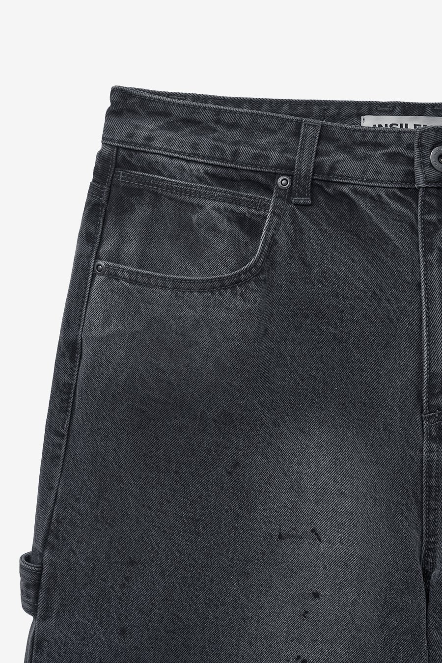 【INSILENCE】 DESTROYED PAINTED DENIM PANTS : BLACK 【INSILENCE】 DESTROYED PAINTED DENIM PANTS : BLACK