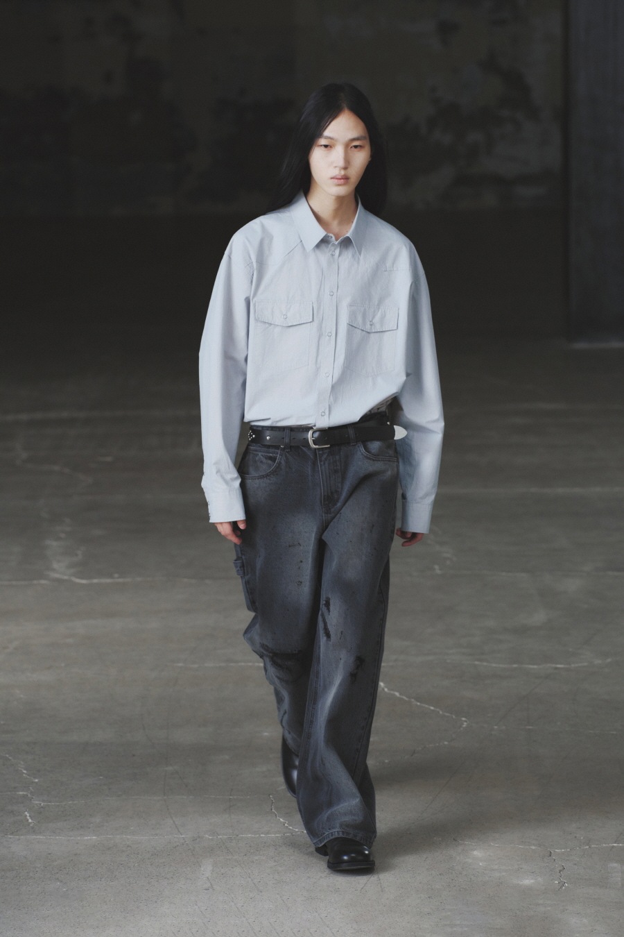 【INSILENCE】 DESTROYED PAINTED DENIM PANTS : BLACK 【INSILENCE】 DESTROYED PAINTED DENIM PANTS : BLACK