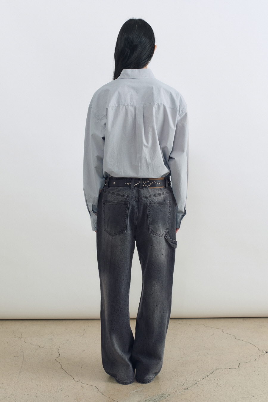 【INSILENCE】 DESTROYED PAINTED DENIM PANTS : BLACK 【INSILENCE】 DESTROYED PAINTED DENIM PANTS : BLACK