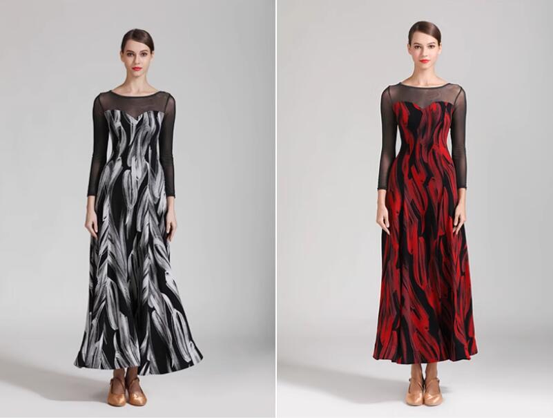 モダンダンス 社交ダンス 広がる 競技着 練習着 演出用 舞台 舞台 発表会 イベント 演奏会 ブラック レッド S M L XL XXL