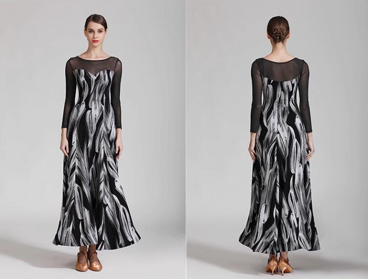 モダンダンス 社交ダンス 広がる 競技着 練習着 演出用 舞台 舞台 発表会 イベント 演奏会 ブラック レッド S M L XL XXL