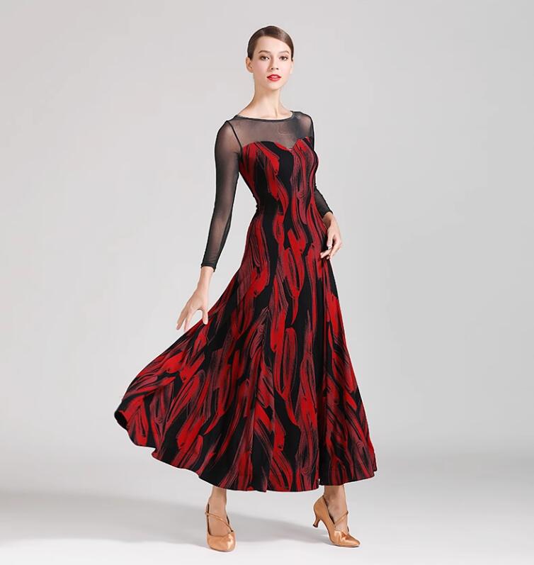 モダンダンス 社交ダンス 広がる 競技着 練習着 演出用 舞台 舞台 発表会 イベント 演奏会 ブラック レッド S M L XL XXL