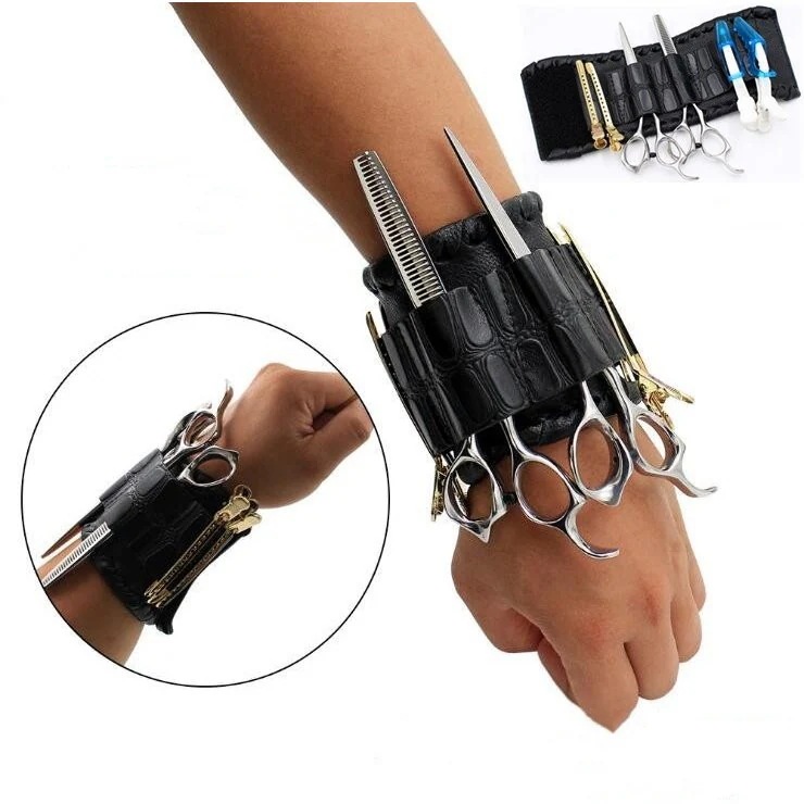 シザーケース トリマー プロ仕様 美容師 本革 牛革 腕用 シザーバッグ 5.5-6インチ対応 業務用 理容師 大容量 サロン 新作 送料無料