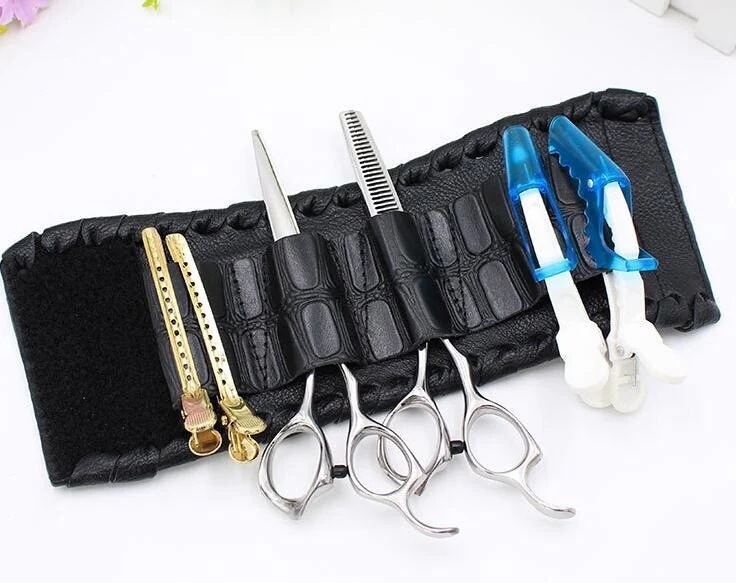 シザーケース トリマー プロ仕様 美容師 本革 牛革 腕用 シザーバッグ 5.5-6インチ対応 業務用 理容師 大容量 サロン 新作 送料無料