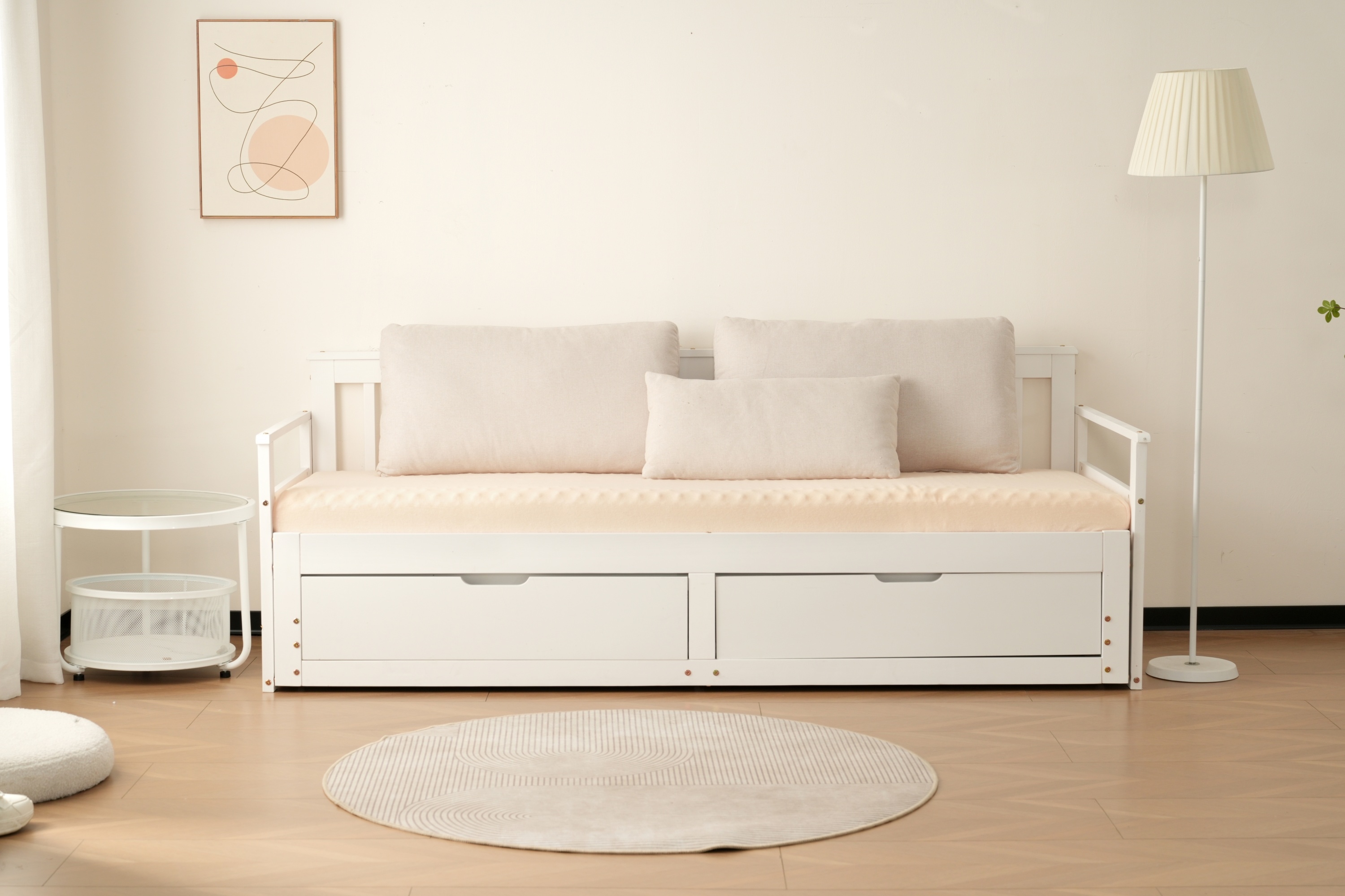 国内発送!ソファベッド ディベッド 伸長式ベッド 木製 引き出し付き 収納付き おしゃれ 2way 天然木 パイン材 すのこ仕様A66【ホワイト】 国内発送!ソファベッド ディベッド 伸長式ベッド 木製 引き出し付き 収納付き おしゃれ 2way 天然木 パイン材 すのこ仕様A66【ホワイト】