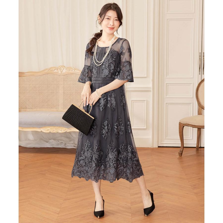 パーティードレス 結婚式 ワンピース ドレス 20代 30代 パーティドレス ロング レース 二次会 ロングドレス シフォン 刺繍 40代 50代 yj188590