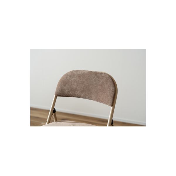 折りたたみ椅子 幅47x奥行45x高さ79x座面高48cm 4脚セット ベージュ スチール 完成品