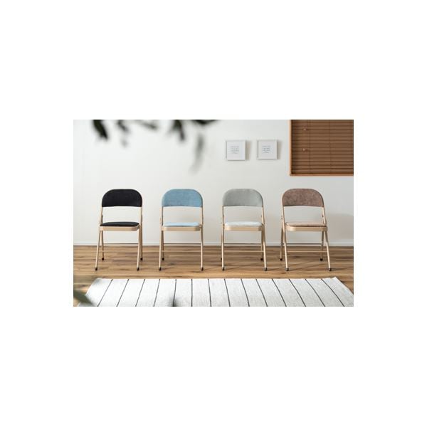 折りたたみ椅子 幅47x奥行45x高さ79x座面高48cm 4脚セット ベージュ スチール 完成品