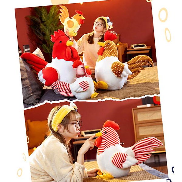 Qoo10] ぬいぐるみ おんどり にわとり リアル
