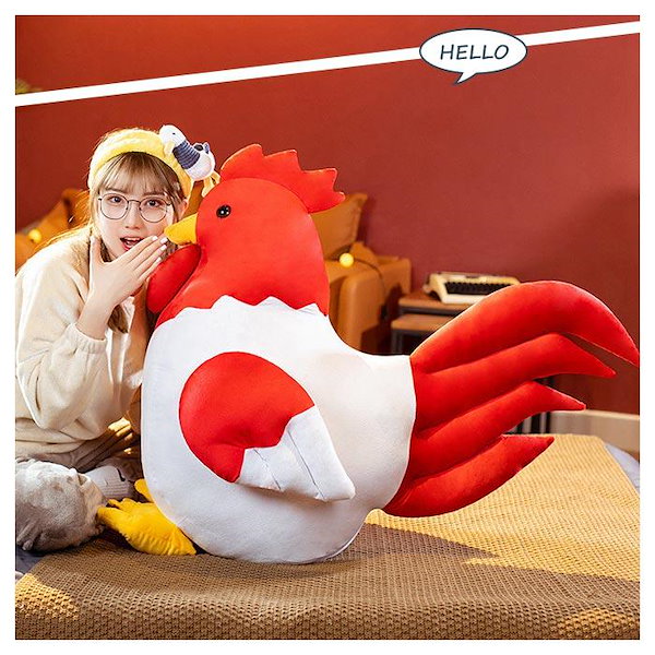 おんどり　ぬいぐるみ　雑誌 Qoo10] ぬいぐるみ おんどり にわとり リアル