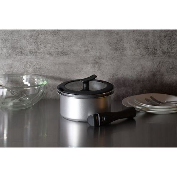 フライパン 片手鍋 取っ手の取れる調理器具セット チーノ ふっ素加工 IH対応 クックウェア4点セット