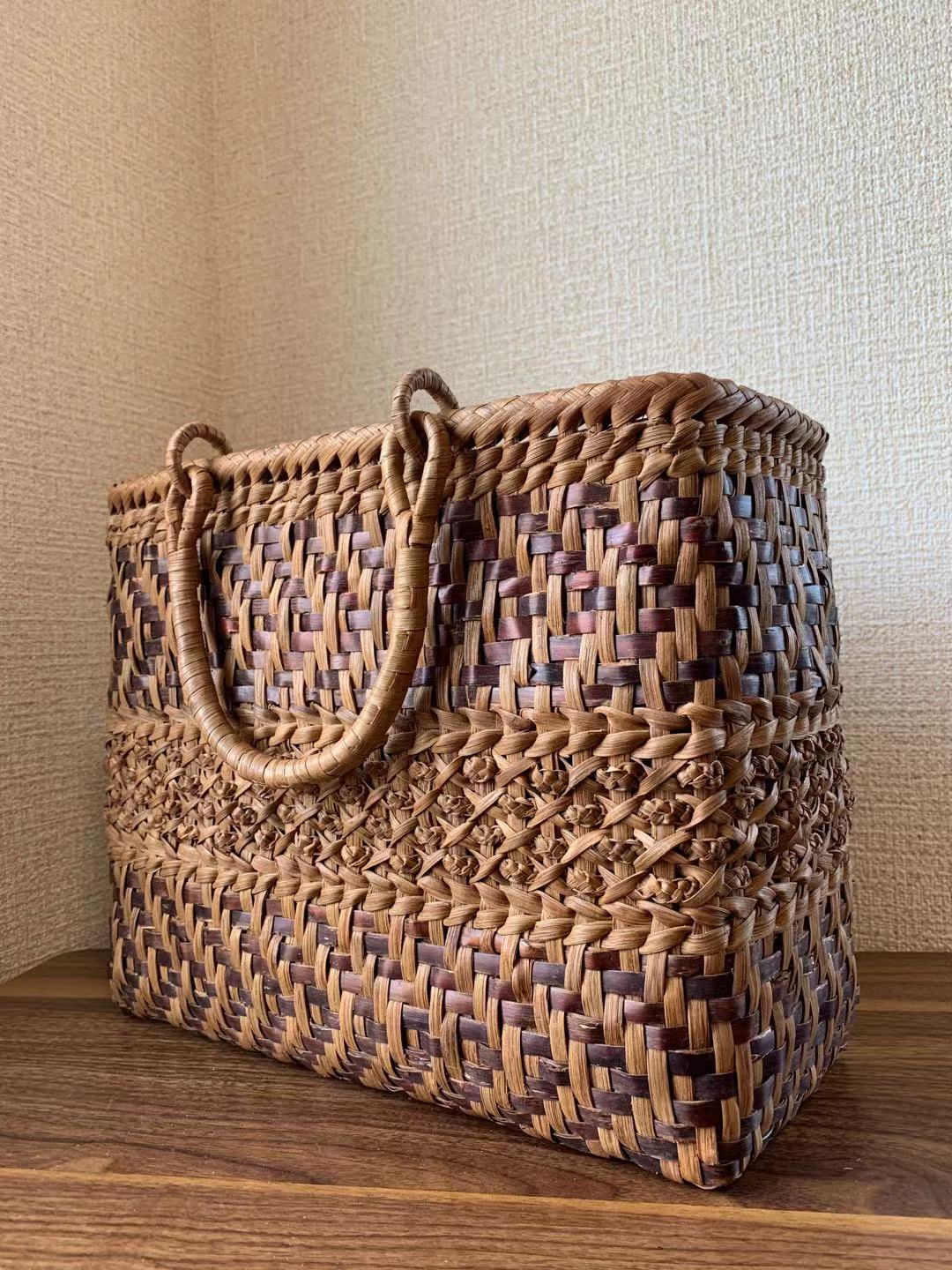 桜皮山葡萄 桜皮かごバッグ山葡萄かごバッグ 手作り かごバッグ 内布あり (約)幅31本体高さ25マチ13cm 桜皮山葡萄 桜皮かごバッグ山葡萄かごバッグ 手作り かごバッグ 内布あり (約)幅31本体高さ25マチ13cm