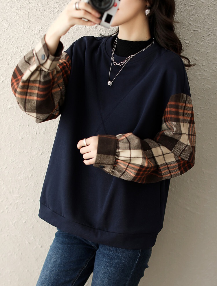 トップス シャツ ブラウス プルオーバー トレーナー 袖あり 長袖 ドロップショルダー 萌袖 クルーネック 襟なし ワイド 切り替えデザイン ドッキング 大人可愛い シンプル カジュアル おしゃれ トップス シャツ ブラウス プルオーバー トレーナー 袖あり 長袖 ドロップショルダー 萌袖 クルーネック 襟なし ワイド 切り替えデザイン ドッキング 大人可愛い シンプル カジュアル おしゃれ