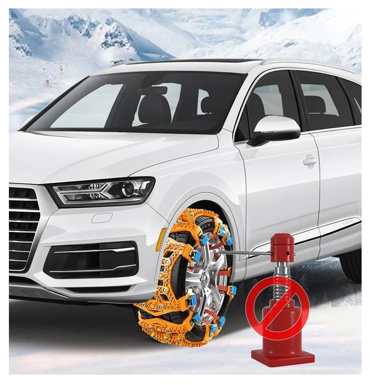 【送料無料】タイヤチェーン 非金属 スパイク 6本入 スノーチェーン ジャッキアップ不要 簡単 樹脂チェーン TPU 雪道 凍結 悪路 対応 事故防止 ハンドルロック アイスバーン スリップ 滑り止め