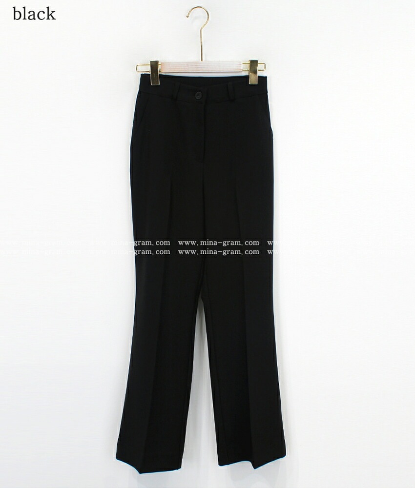 [メガ割りSALE]ワンボタンストレッチフレアスラックス