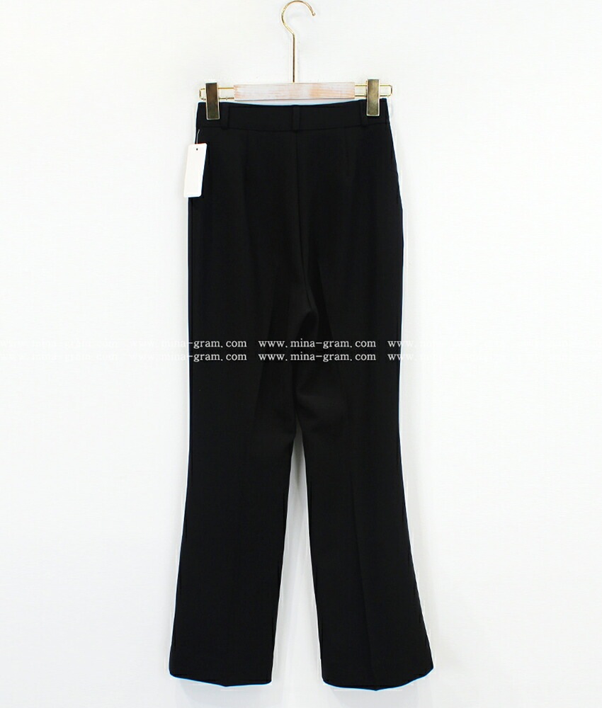 [メガ割りSALE]ワンボタンストレッチフレアスラックス