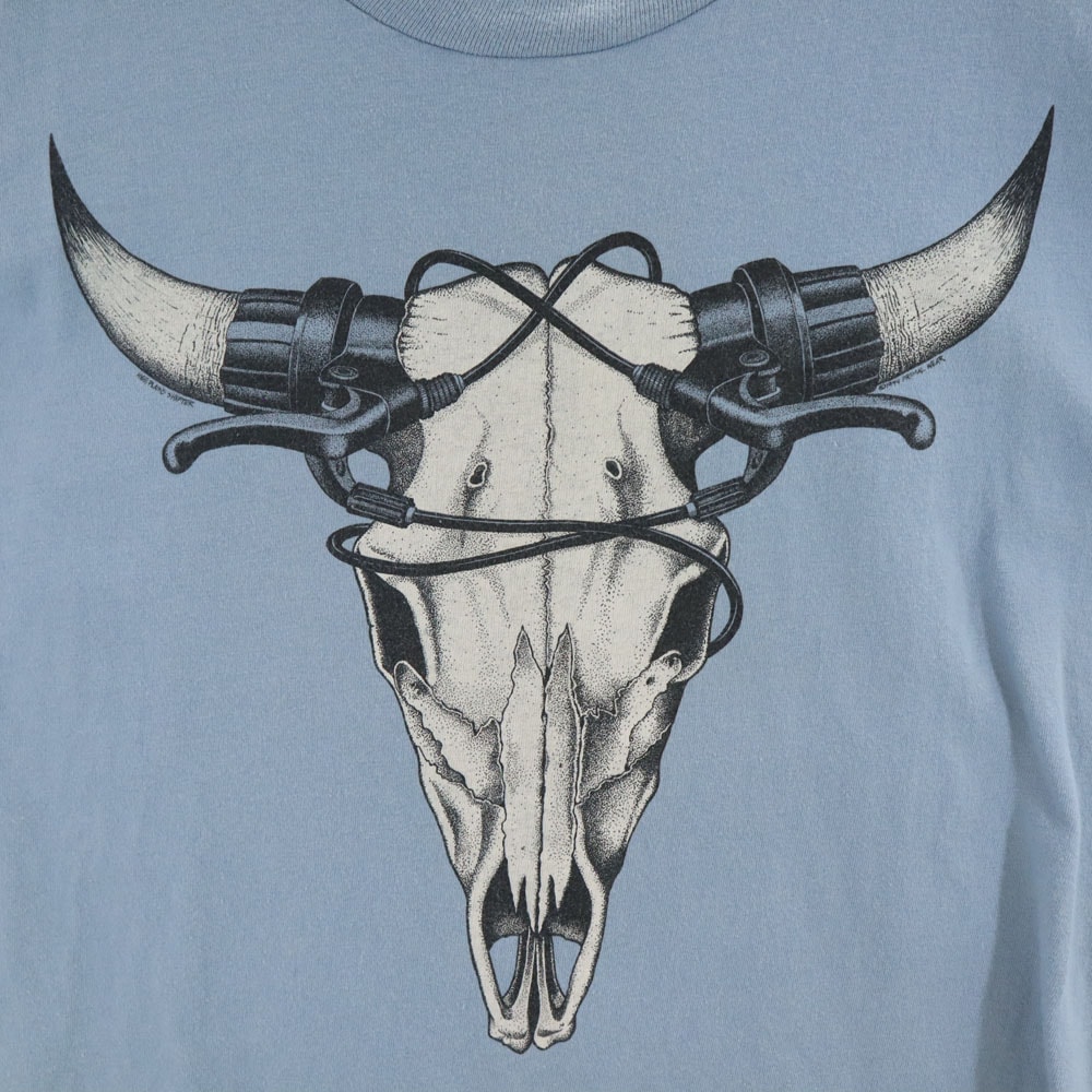 90s USA製 オールド プリント 半袖 Tシャツ XL ブルー系 メンズ 90s USA製 オールド プリント 半袖 Tシャツ XL ブルー系 メンズ