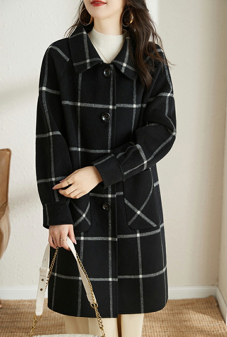 チェック柄 コート チェスターコート レディース 冬 ロングコート チェスター コート アウター 羽織 ロング ロング丈 厚手 防寒 暖かい ポケット付き 大きいサイズ 上品 シンプル無地 送料無料
