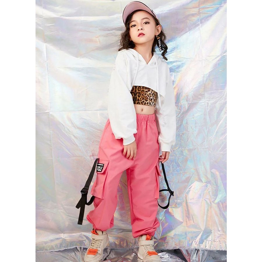 ダンス衣装 ショート丈 キッズダンス衣装 ガールズ パーカー 長袖 ヒップホップ 子供用 ジュニア ジャズダンス 女の子 へそ出し ダンスウェア メッシュトップス