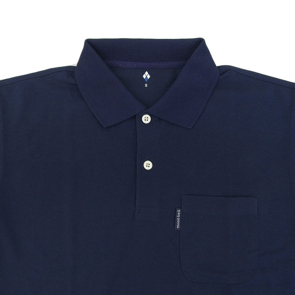 モンベル ポロシャツ 長袖 メンズ ロングスリーブ 鹿の子 カノコ L ネイビー Wickron Long Sleeve Polo Shirt Men s RL1114230DKNV Montbell