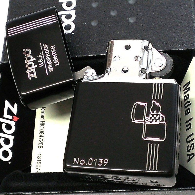 ZIPPO ライター 限定 zippo柄 クラシック マットブラック ジッポ レトロ アメリカン 艶消し 黒 シリアルナンバー シルバー 彫刻 かわいい ビンテージ 黒銀 レディース メンズ プレゼン
