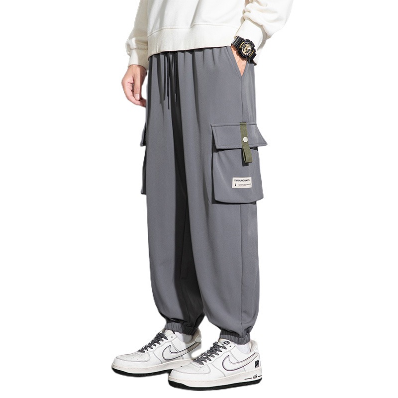 肉厚大きいサイズメンズワークパンツメンズルーズレッグスウェットパンツトレンドカジュアルロングパンツ