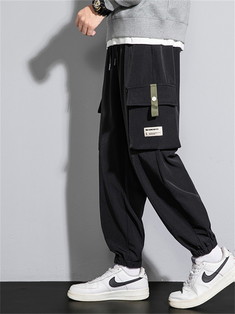 肉厚大きいサイズメンズワークパンツメンズルーズレッグスウェットパンツトレンドカジュアルロングパンツ