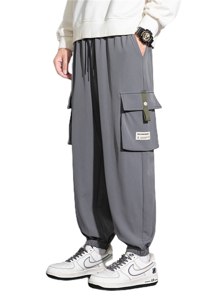 肉厚大きいサイズメンズワークパンツメンズルーズレッグスウェットパンツトレンドカジュアルロングパンツ